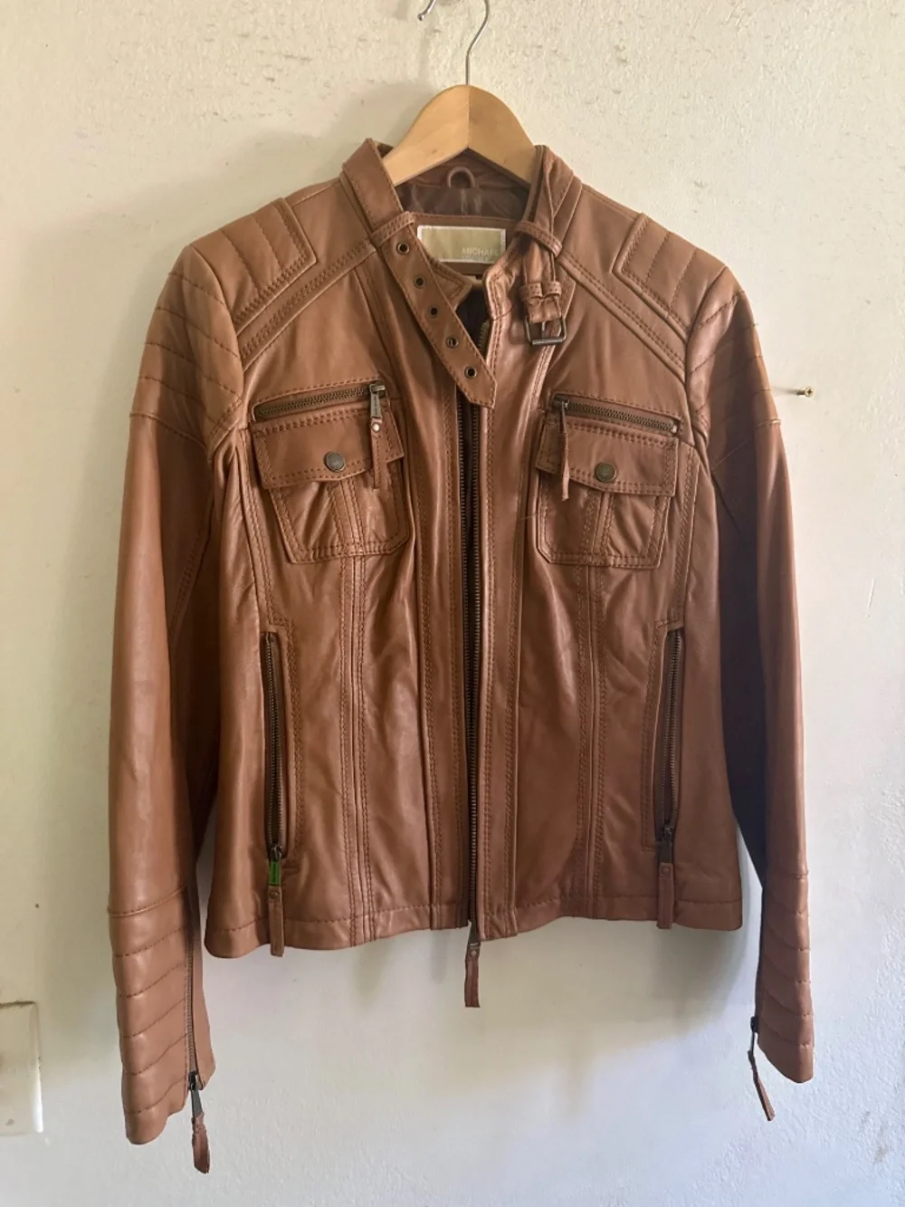 Michael Kors Brown Leather Jacket